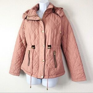 Love Tree Quited Fleece Lined Blush Puffer Jacket Size S